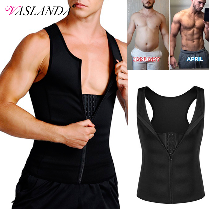 Compression Shirt for Men Weight Loss Workout Undershirts Slimming Vest Body Shaper Waist Trainer Tank Tops Shapewear Sauna Suit