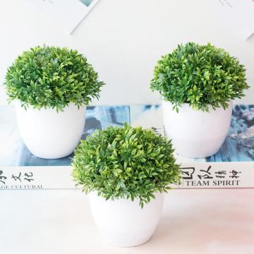 Artificial Potted Plant Bonsai Plastic Flowerpot Ornaments Simulation Flower Grass Birthday Party Decor Home Office Desk Decor