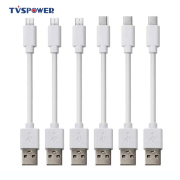 6PCS/Set short Charging Cables 25cm for iphone Android USB C Type c Cable for Charging Station Fast Charging 2A Flexible White