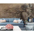 beibehang papel de parede wall papers home decor Customized modern European silky 3D embossed little angel background wallpaper