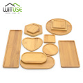 2PCS/lot Bamboo Home Mini World Garden Decoration Pot Trays Miniature Figurines Flowerpot Plate Flower DIY Accessories Ornaments