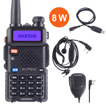 Baofeng UV 5R 8W True High Powerful Two Way Radio Walkie Talkie CB Ham Portable Radio 10km Long Range UV-5R 8 Watts Hunting