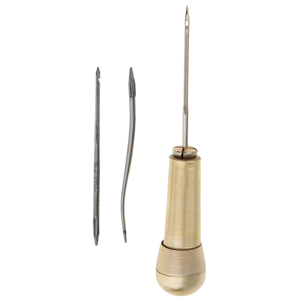 Needles Canvas Leather Sewing Awl Hand Stitcher Kit Tools for Shoes Repair + 210D Sewing Thread Line