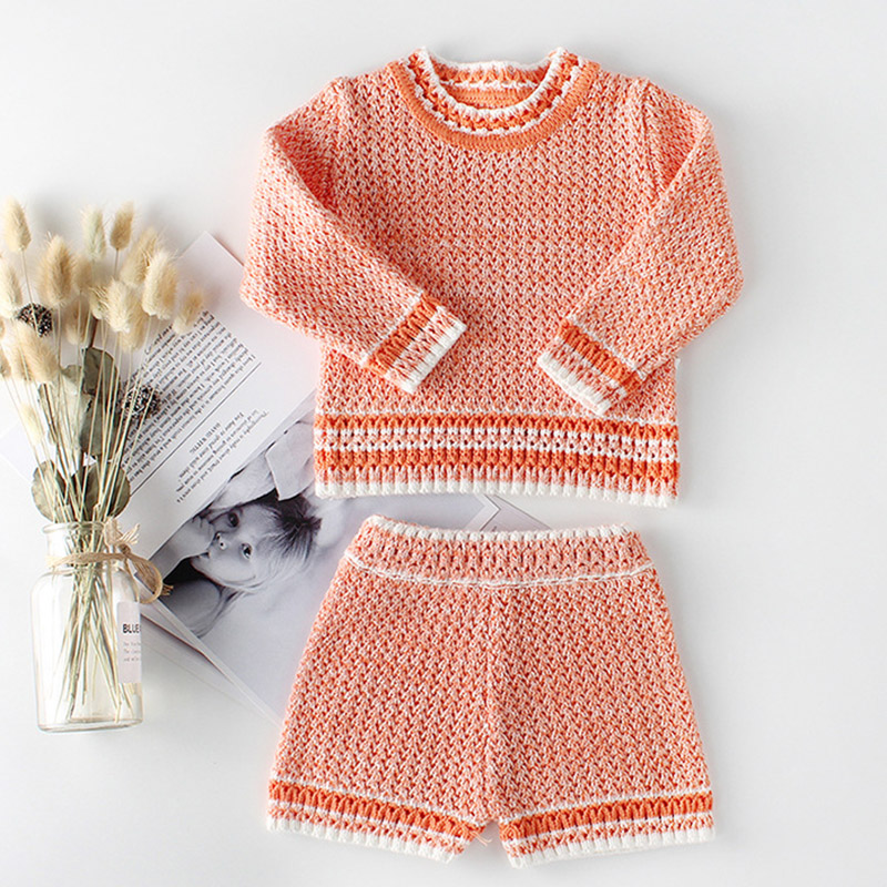 Baby Girls Clothes Autumn Spring Knit Baby Clothes Set Handmade Woolen Baby Boys Clothing Set Infant Newborn Baby Set