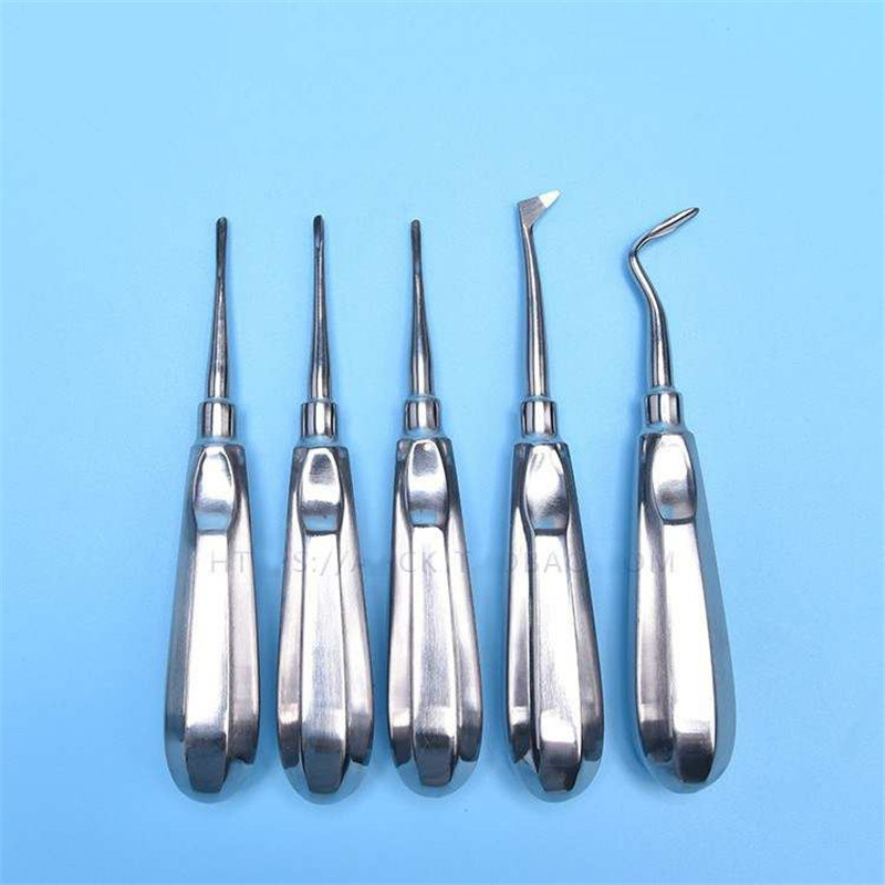 10pcs Tooth Extracting Forceps Dental Elevator Teeth Extraction Stainless Steel Curved Root Lift Elevator Pliers Surgical Tool