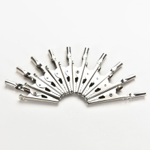 10 Pcs Ton Argent Mtal Isol Alligator Clip Crocodile Pinces 51mm