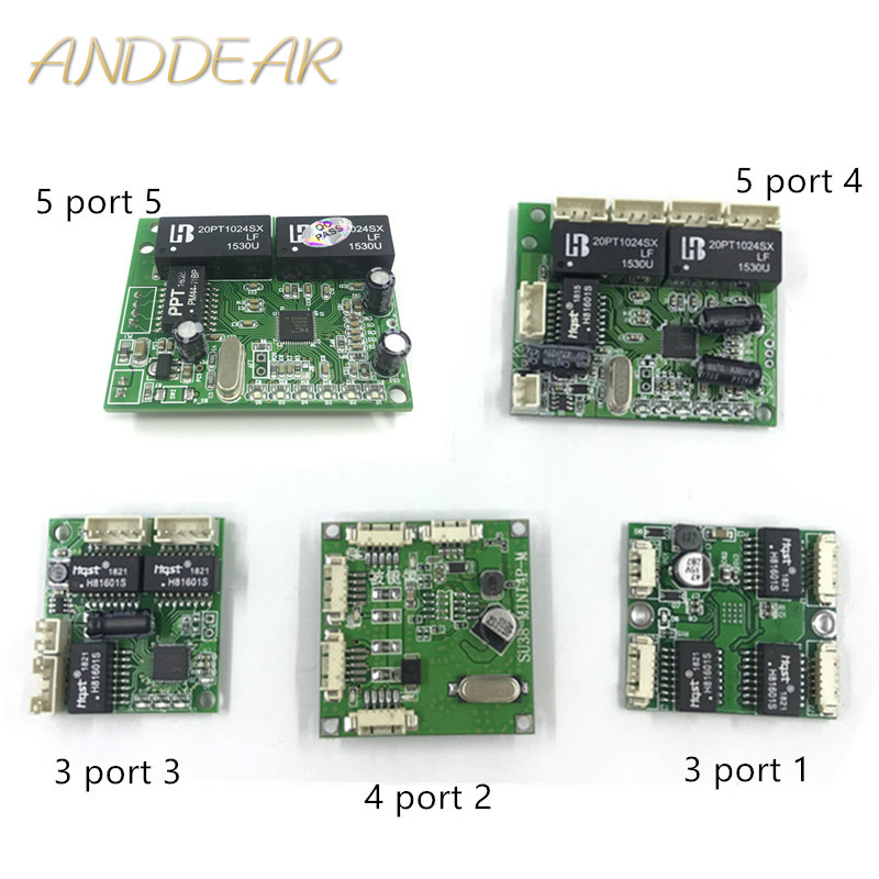 Mini 5V 12Vswitch module PBC OEM module mini size 3/4/5 Ports Network Switches Pcb Board mini ethernet switch 5V-12V 10/100Mbps