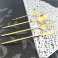 24Pcs Gold Cutlery Set Matte Knives Forks Spoons Dinner Set Stainless Steel Dinnerware Silverware Set Home Kitchen Tableware Set