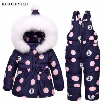 Kids Clothes Girls Down Coat Children Warm Toddler Snowsuit Outerwear + Romper Clothing Set Russian children's Winter jackets