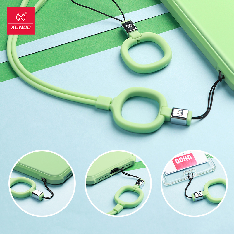 Xundd Silicon Phone Strap Soft Colorful Cell Phone Lanyard Hanging Rope Keychain Finger Straps String For Xiaomi iPhone Huawei