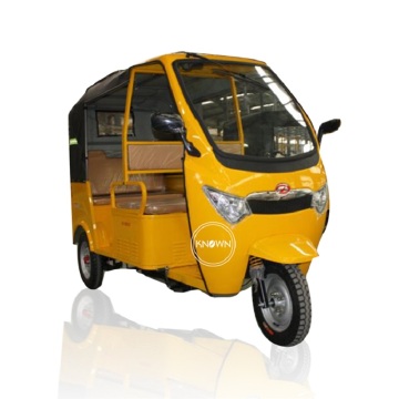 Electric Three Wheels Cargo Bike 4 Persons Passenger Tricycle Tuk Tuk Car Gasoline With Battery