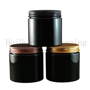 20X200g Black empty round cosmetic cream PET container clear plastic bottle for cosmetic packaging Powder jar,bath salt pot lid