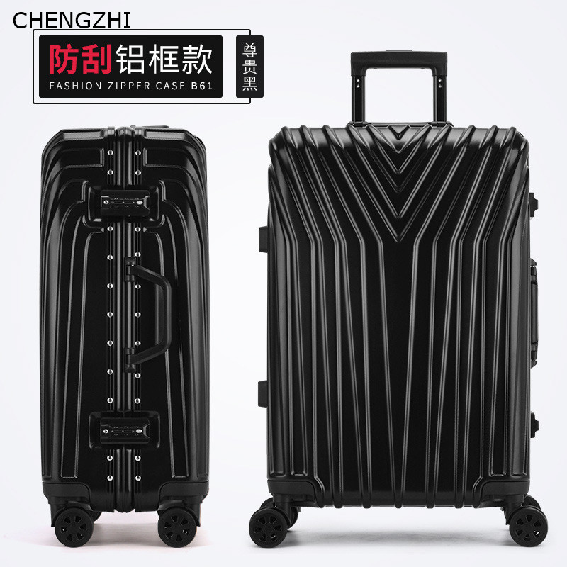 CHENGZHI Trolley suitcase aluminum frame/zipper 20"22"24"26"29inch retro ABS rolling luggage spinner wheels carry ons travel bag