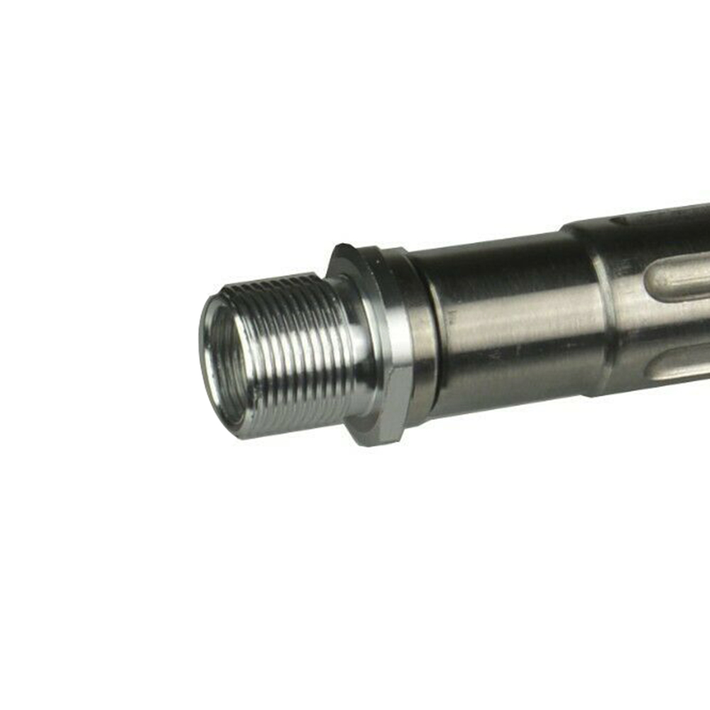 Silver Stainless Steel Barrel Thread Adapter 5.56 to .308 1/2"x 28 TPI ID to 5/8"x 24 TPI OD, 0.825" OD 0.750" Flats
