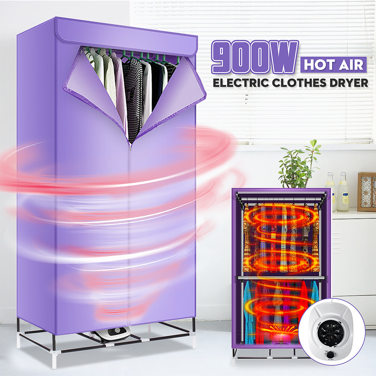 Portable Electric Clothes Dryer Mini Folding Warm Air Baby Cloth Drying Machine Heater Hanger Wardrobe Laundry Clothing Rack