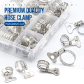 41pcs worm gear hose clamp adjustable 8-38mm key clamp hose clip set for water pipe plumbing automotive mechanical application