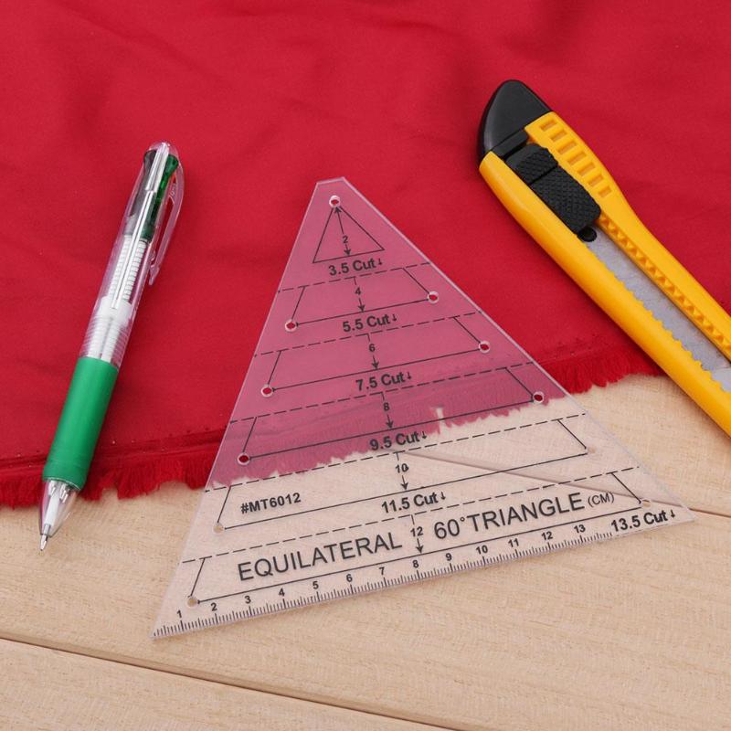Transparent Acrylic Patchwork 45 Rhombus/60 Triangle/Hexagon Craft Quilting Ruler Cutting Rulers DIY Handmade Sewing Tools