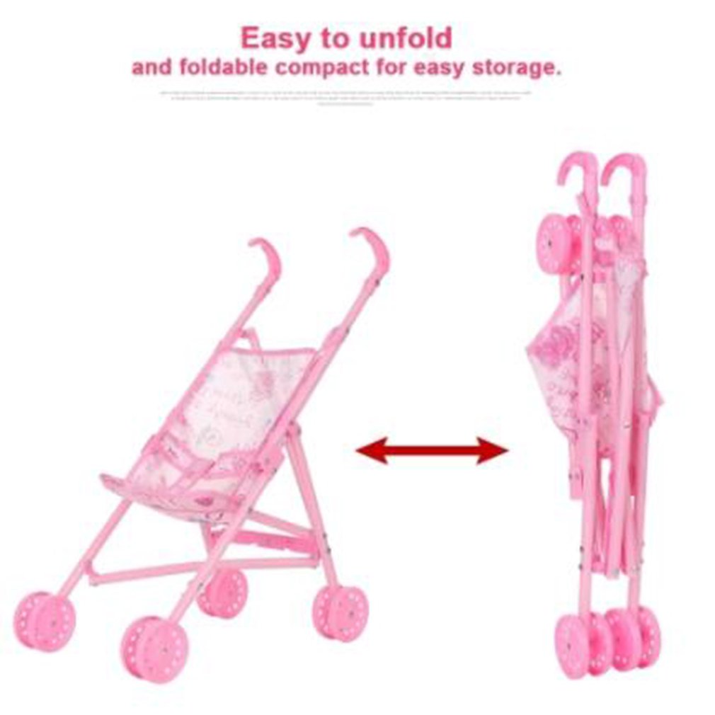 Baby Doll Stroller Nursery Furniture Toys Baby Dolls Carriage Foldable With Doll For 12inch Doll Mini Stroller Toys Gift for Kid