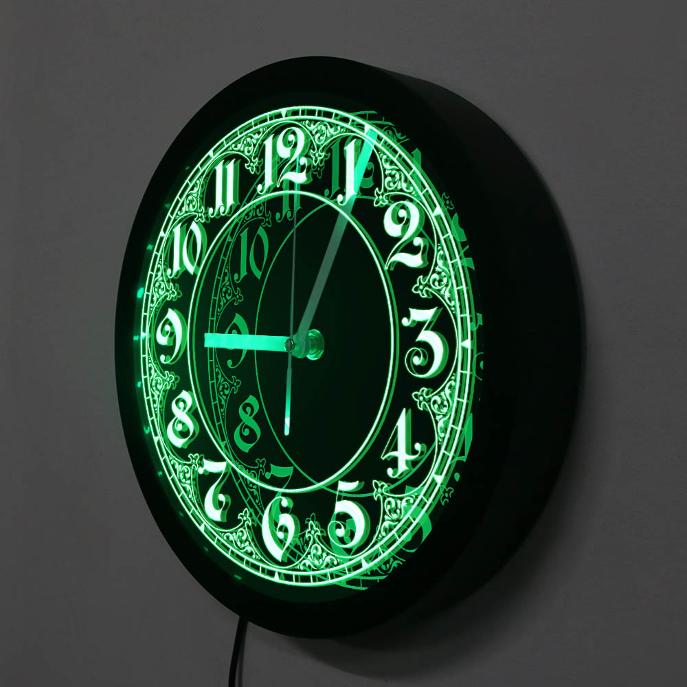 Modern Style LED Wall Clock With Big Numbers Home Decor Arabic Numerals Vintage Design Illuminated Wall Clock Led Wall Sign