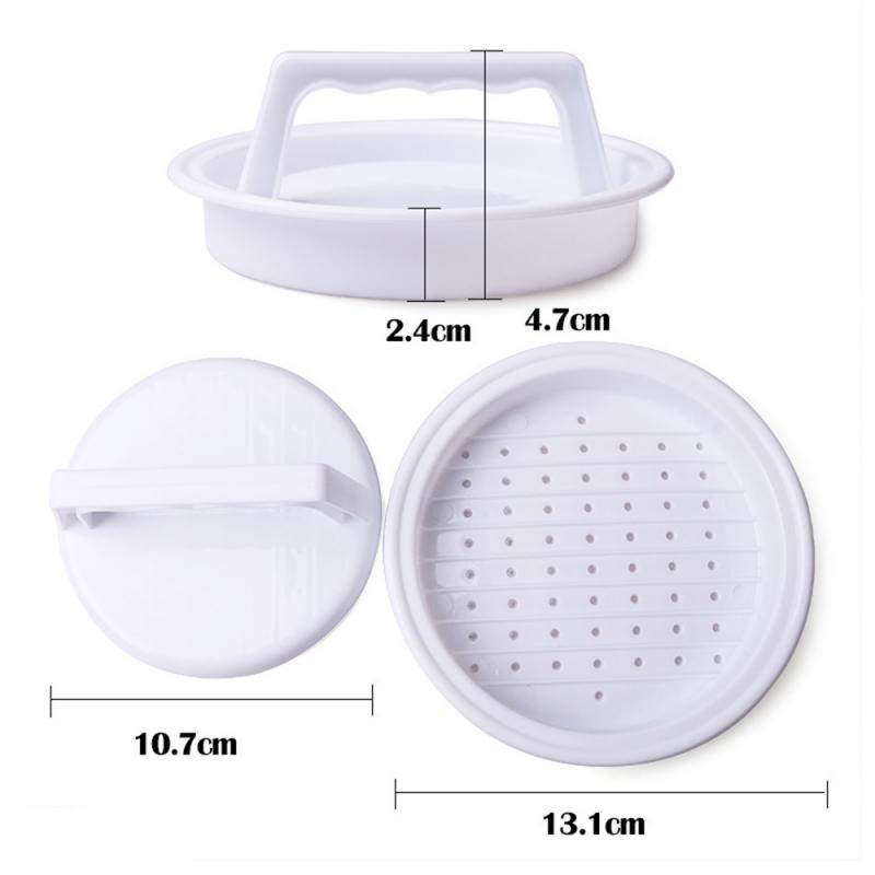 1Set Round Shape Hamburger Press Food-Grade Plastic Hamburger Meat Beef Grill Burger Press Patty Maker Mold Kitchen Accessories