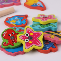 Baby Educational Toys 7-15Pcs Fish Wooden Magnetic Fishing Toy Set Fish Game Educational Fishing Toy
