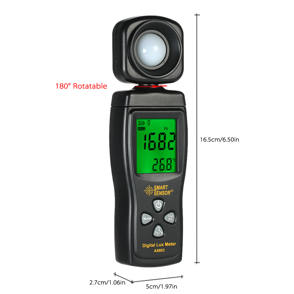 AS803 Luxmeter Digital Light Meter Lux Meter Photometer uv Meter UV Radiometer LCD Luxmeter Handheld Illuminometer Photometer
