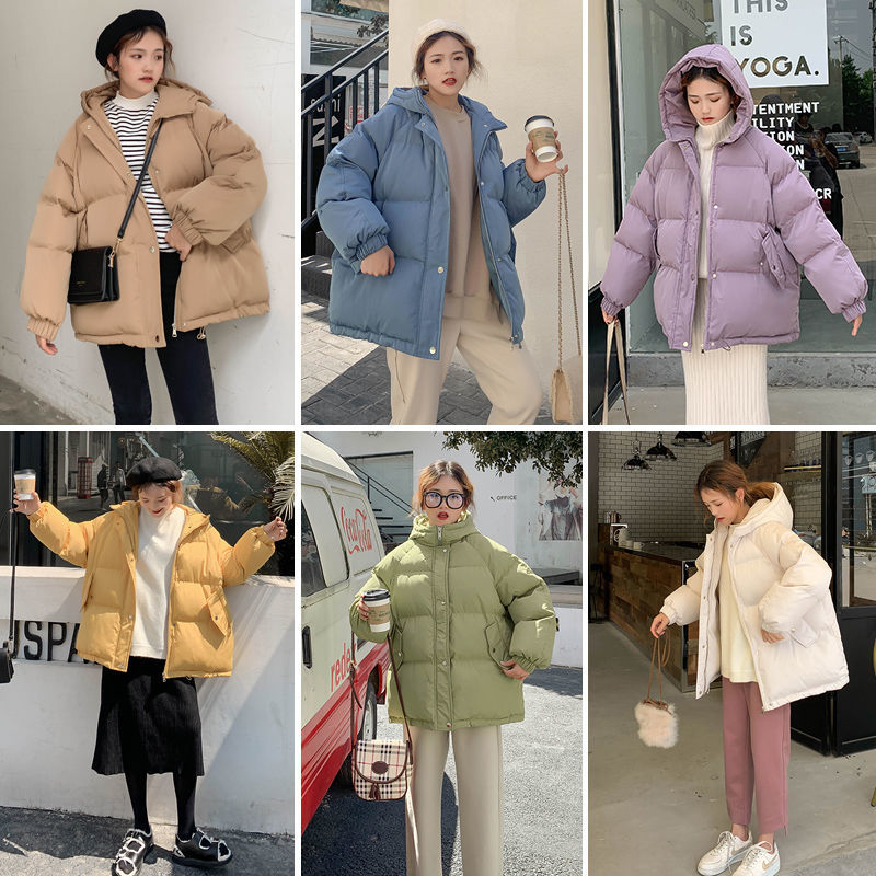 New 2020 Women Short Jacket Winter Thick Hooded Cotton Padded Coats Female Korean Loose Puffer Parkas Ladies Oversize Outwear