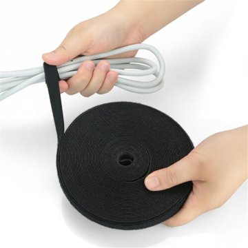 Black Nylon Cable Ties Belting Velcros Adhesive Wire Cable Organizer Cord Winder Manager Strap USB Cable Holder Protector