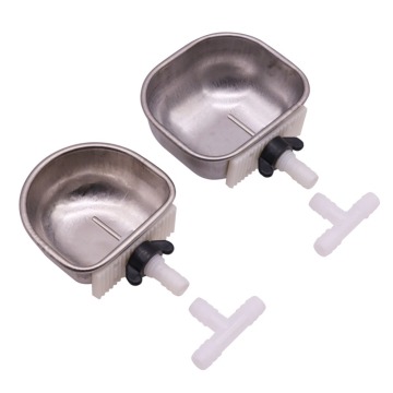 20 Sets Stainless Steel Rabbit Bowl Nipple Drinker Large 65*78.5*34mm/Small 60*66*29mm Animal Cage Feeding Supplies