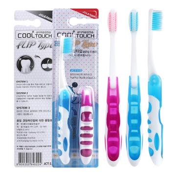 2PCS/Pack Portable Toothbrush Folding with Super Soft Bristle Travel Toothbrush Kit Dental Oral Care Cleaning Brush for Adults