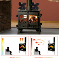Black Fireplace 4 Blades Heat Powered Stove Fan Log Wood Burner Quiet Home Fireplace Fan Efficient Heat Distribution