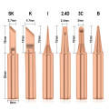 6pcs Pure Copper 900M-T Series Soldering Iron Tip Welding Tips Solder Iron Tip Lead-free Solder Tips Welding Head Soldering Tool