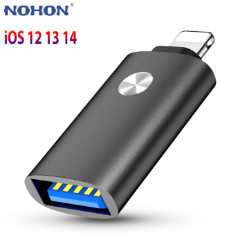 NOHON Famale USB to Lightning Camera Adapter Converter Data SD Card U Disk Short OTG For iPhone 11 Pro XS MAX XR X 6 6S 7 8 Plus