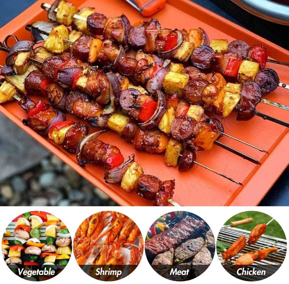 Outdoor BBQ Grilled Chicken Wings with Vegetables