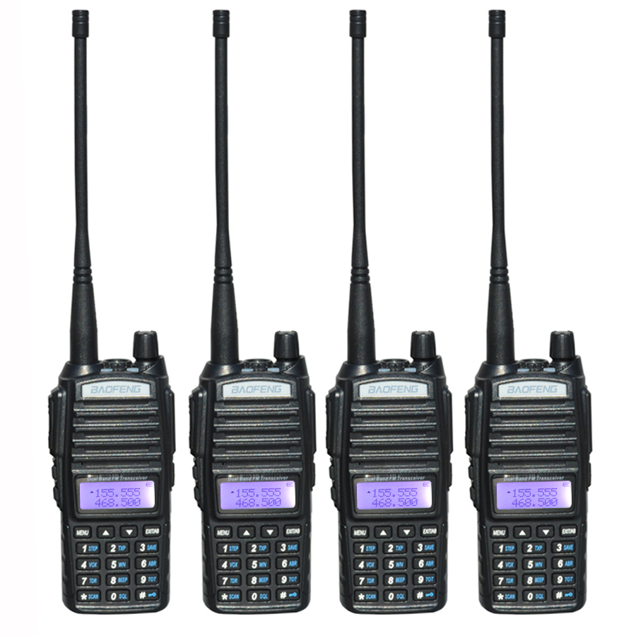 4pcs/set Baofeng UV-82 Walkie Talkie Dual Band Professional 5W 8W Two Way Radio Comunicador UV82 FM Transceiver Radio Station