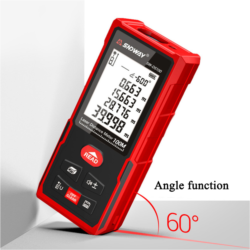 SNDWAY Laser Distance Meter Digital Range Finder 40-120M Laser Rangefinder Measure Electronic Tape Ruler Trena Laser Meter