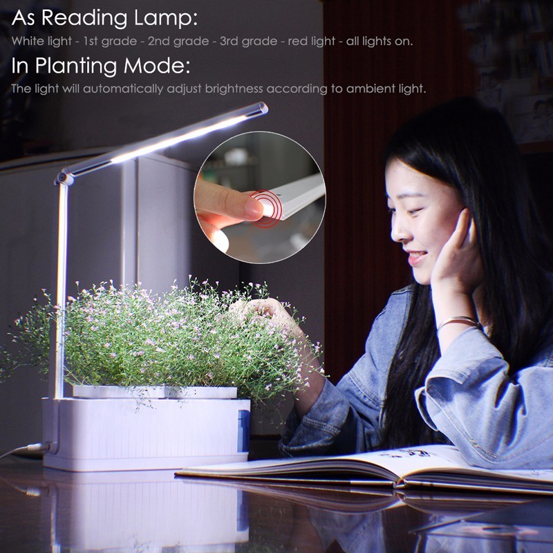 Smart Indoor Herb Garden Planter Kit LED Grow Light Hydroponic Growing Multifunction Desk Lamp Plant Flower Grow Lamp AC100-240V