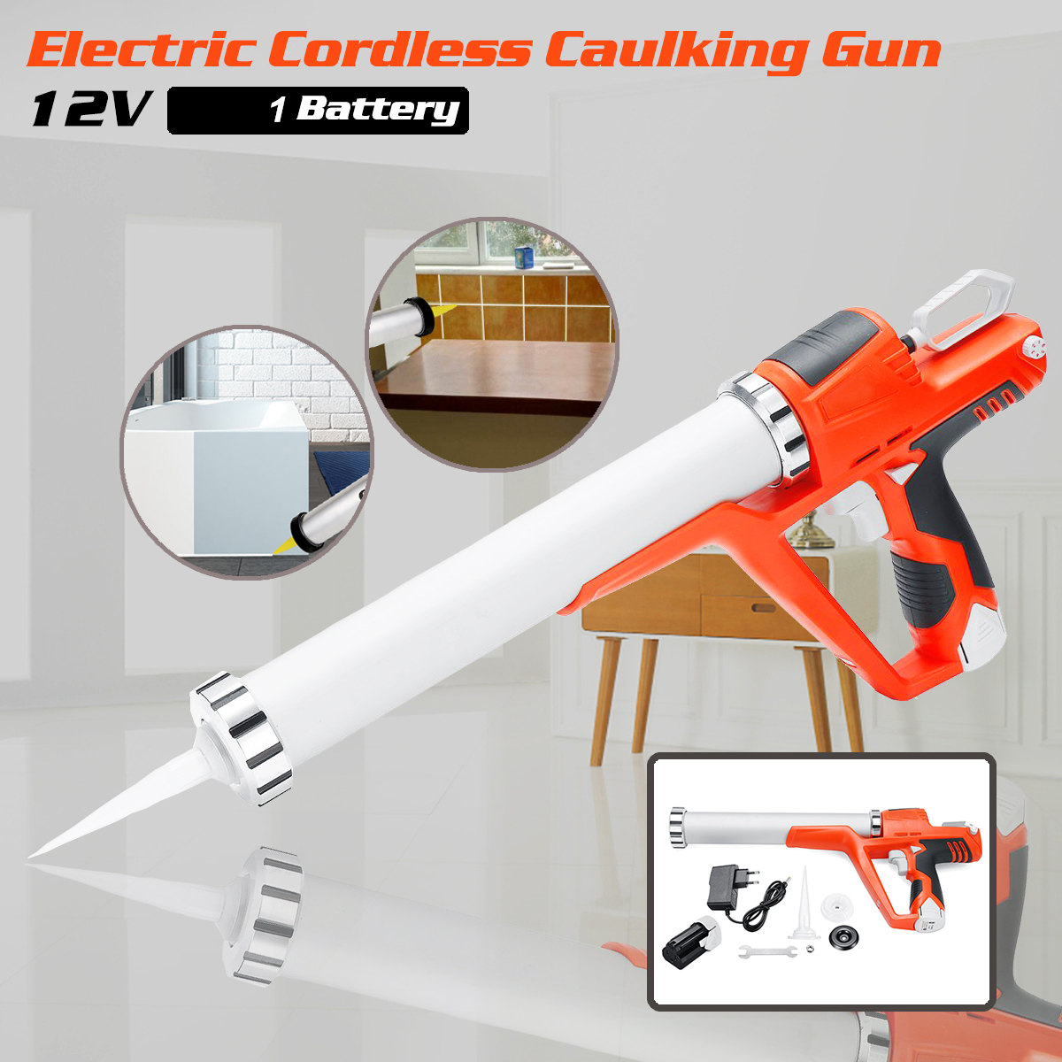 Electric Brushless Cordless Caulking Gun li ion Battery Pointing Brick Grouting Mortar Sprayer Applicator Filling Power Tools