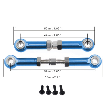 Alloy 2pcs/set front suspesnion turnbuckle tie/link rodfor rc hobby model car 1-14 Wltoys 144001 buggy option hop-ups parts