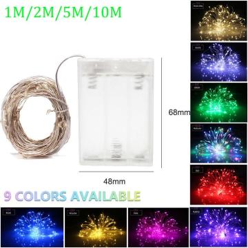 Fairy 2M 5M 10M Battery Operated LED Copper Wire String Lights For Wedding Christmas Garland Festival Party Home Decoration lamp
