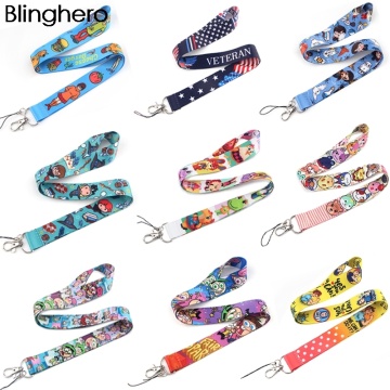 20pcs/lot BH1002 Blinghero Cartoon Animal WIZARDRY AND WITCHCRAFT Magic Lanyard Keys Phone Holder DIY American Flag Lanyard