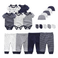 2020 Solid Unisex New Born Baby Boy Clothes Bodysuits+Pants+Hats+Gloves Baby Girl Clothes Cotton Clothing Sets Roupa de bebe