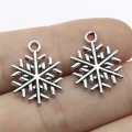 40pcs Snow Flake Charms For Jewelry Making 0.8x0.6 Inch (19x15mm) Antique Silver Color Accessories