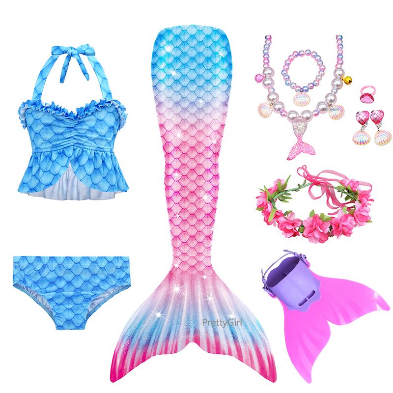 Children Dress Mermaid Tail Mermaid Swimming Costume Cosplay Swimsuit Party Dress Bikini Swimwear Mermaid Dress for Girls
