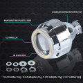 Led Angel Eye Headlight Projector Lenses 2.5 Inch Bi-Xenon Full Kit with H1 Led Bulbs White Red Blue Halo for H4 H7 Car Retrofit