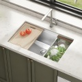 Italy Handmade Single Bowl Ledge Undermount Kitchen Sink