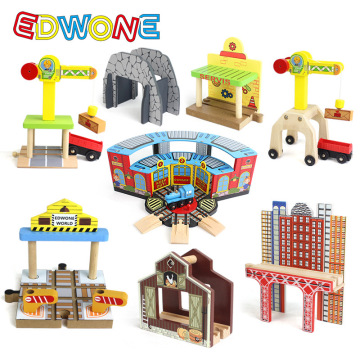 Wood Magnetic Thomas Train Garage Wood Railway Station Train House Slot Accessories Toy Kids Xmas Gifts Fit Thom as BIRO Toys