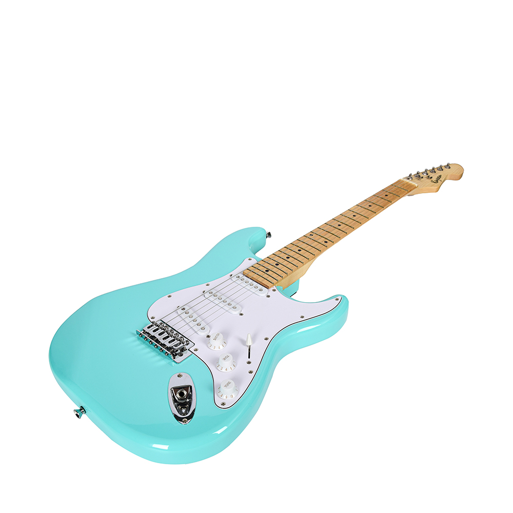 green electric guitar