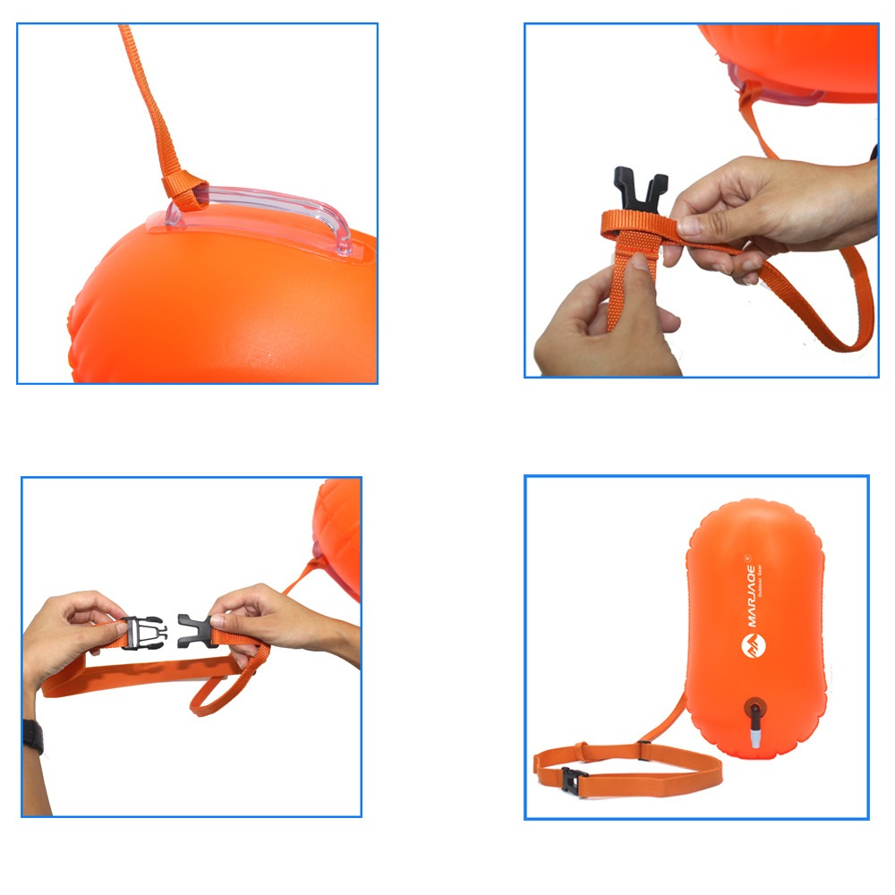 1pcs Swimming Float Bag Waterproof PVC Inflatable Swim Buoy Water Sport Lifesaver Life Buoy Air Dry Tow Sailing Flotation Bag