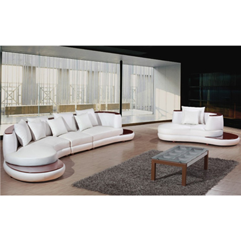 CBMMART Light Luxury Design Genuine Leather Sofa Set Living Room Furniture Curved Sofa